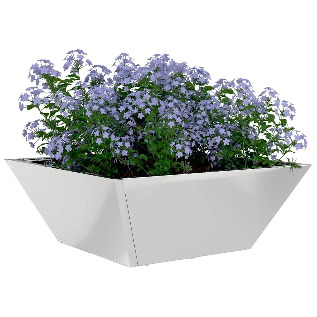 Vidaxl pot de fleur de jardin 5 pcs argent 40 x 40 x 15 cm acier galvanisé