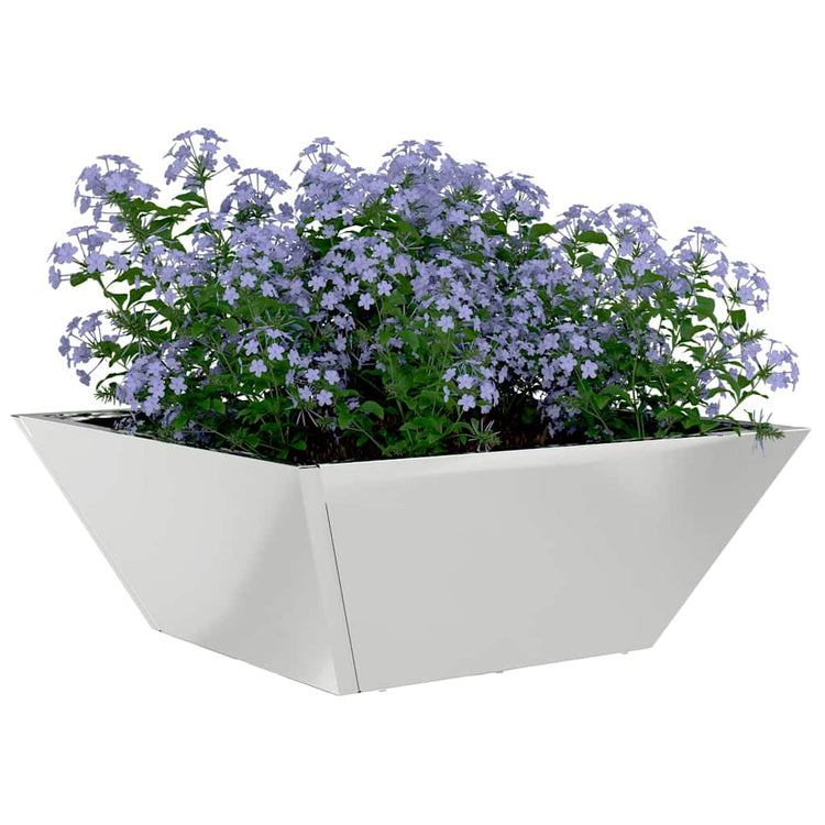Vidaxl pot de fleur de jardin 5 pcs argent 40 x 40 x 15 cm acier galvanisé