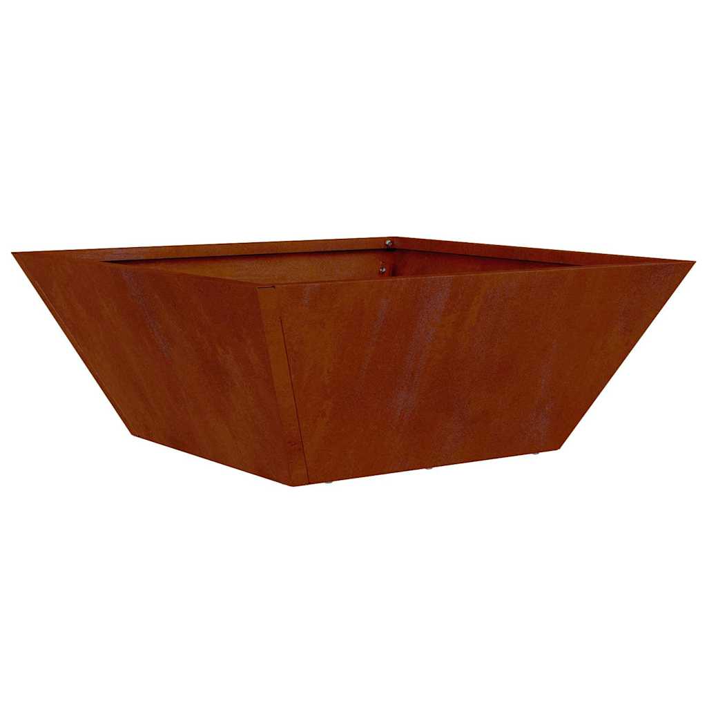 Vidaxl pot de fleur de jardin rouillé 40 x 40 x 15 cm acier corten