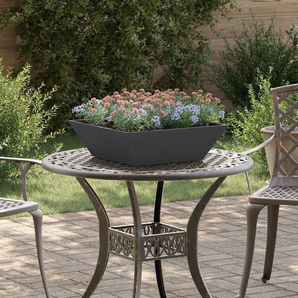 Vidaxxl pot de fleur de jardin 5 pcs noir 50 x 50 x 15 cm acier laminé à froid