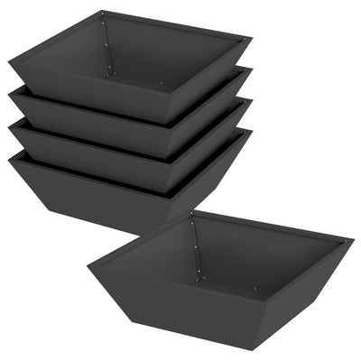 Vidaxxl pot de fleur de jardin 5 pcs noir 50 x 50 x 15 cm acier laminé à froid