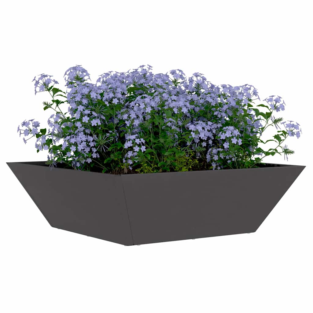 Vidaxxl pot de fleur de jardin 5 pcs noir 50 x 50 x 15 cm acier laminé à froid