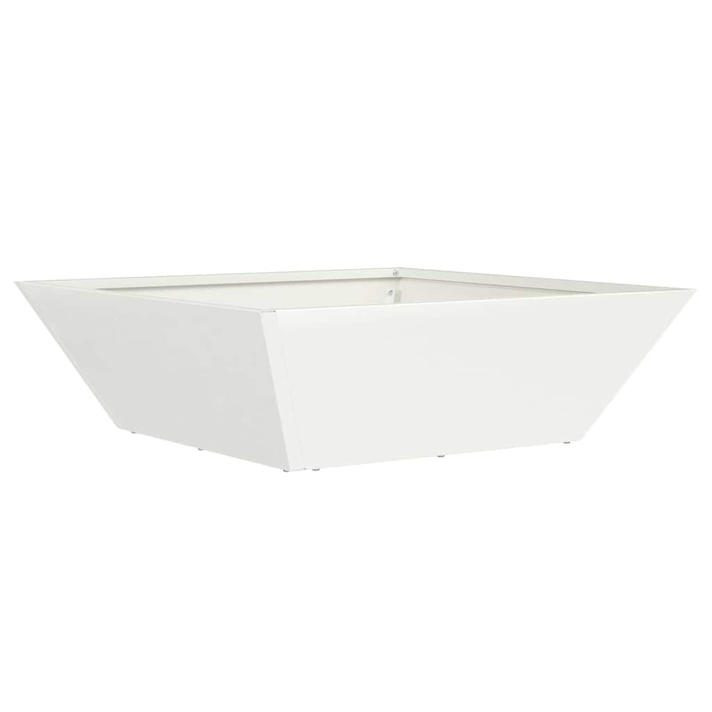Vidaxl pot de fleur de jardin blanc 50 x 50 x 15 cm acier laminé à froid