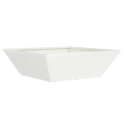 Vidaxl pot de fleur de jardin blanc 50 x 50 x 15 cm acier laminé à froid