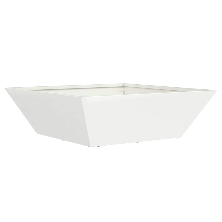 Vidaxl pot de fleur de jardin blanc 50 x 50 x 15 cm acier laminé à froid
