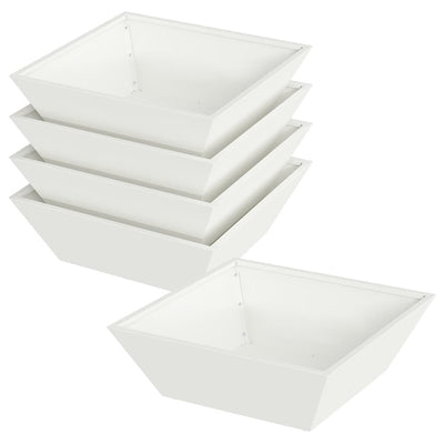 Vidaxxl pot de fleur de jardin 5 pcs blanc 50 x 50 x 15 cm acier laminé à froid