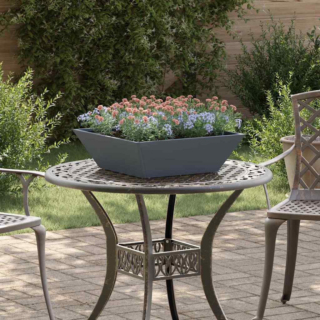 Vidaxl pot de fleur de jardin anthracite 50 x 50 x 15 cm acier laminé à froid
