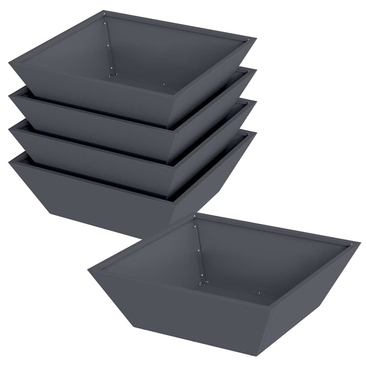 Vidaxl pot de fleur de jardin 5 pcs anthracite 50 x 50 x 15 cm acier laminé à froid