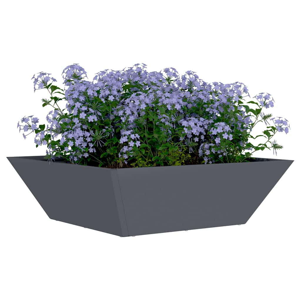 Vidaxl pot de fleur de jardin 5 pcs anthracite 50 x 50 x 15 cm acier laminé à froid