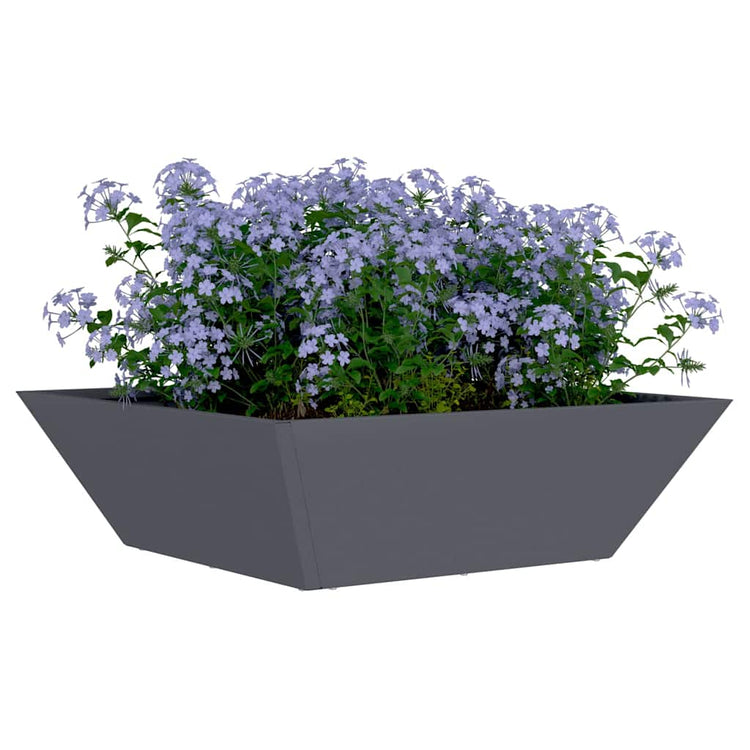 Vidaxl pot de fleur de jardin 5 pcs anthracite 50 x 50 x 15 cm acier laminé à froid