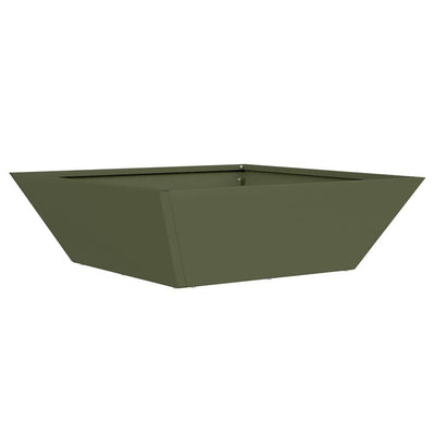 Vidaxl pot de fleur de jardin vert olive 50 x 50 x 15 cm acier laminé à froid