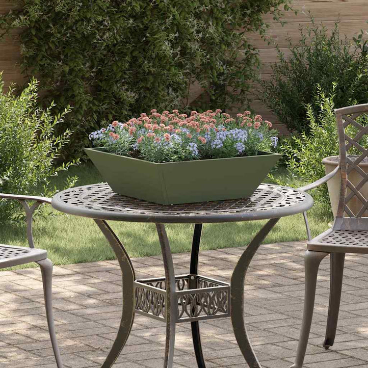 Vidaxl pot de fleur de jardin 5 pcs vert olive 50 x 50 x 15 cm