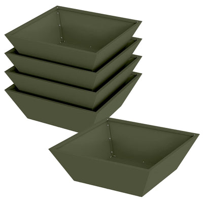 Vidaxl pot de fleur de jardin 5 pcs vert olive 50 x 50 x 15 cm