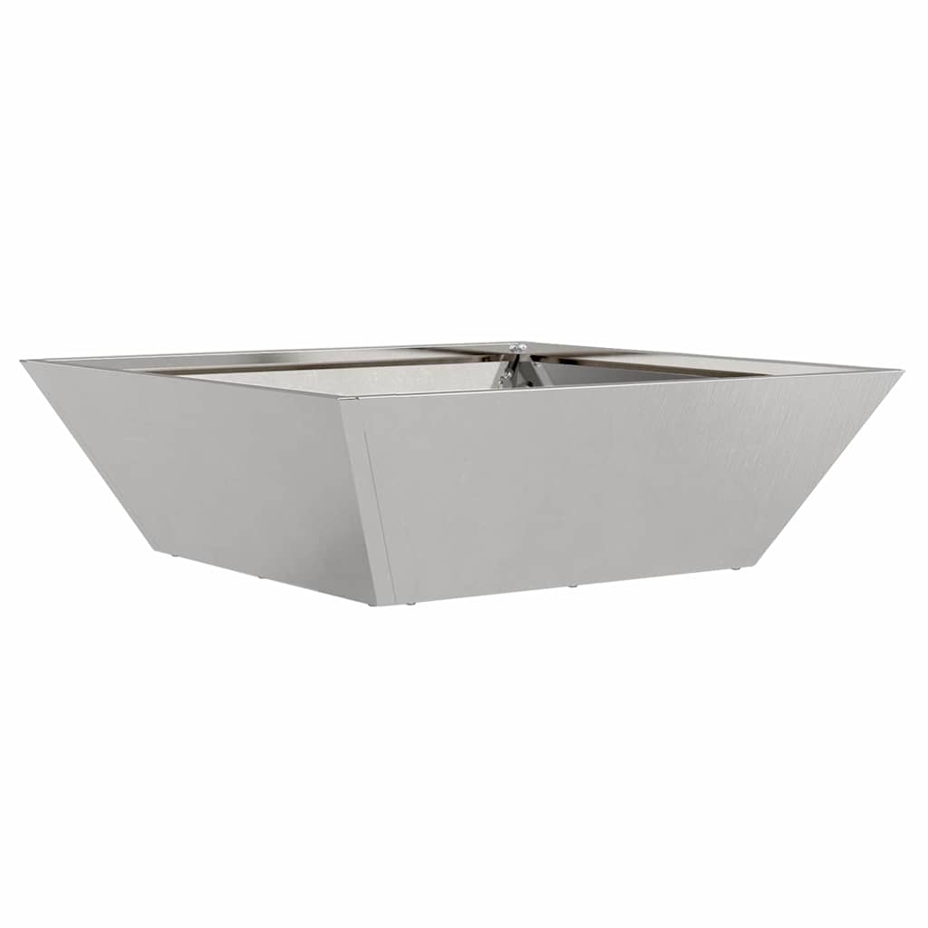 VidaXL pot de fleur de jardin argent 50 x 50 x 15 cm acier inoxydable