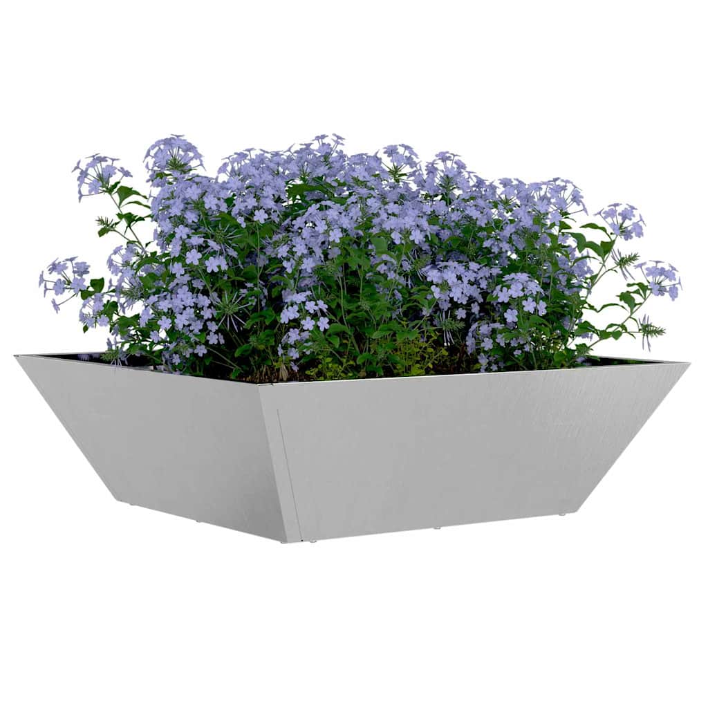 VidaXL pot de fleur de jardin 5 pcs argent 50 x 50 x 15 cm acier inoxydable