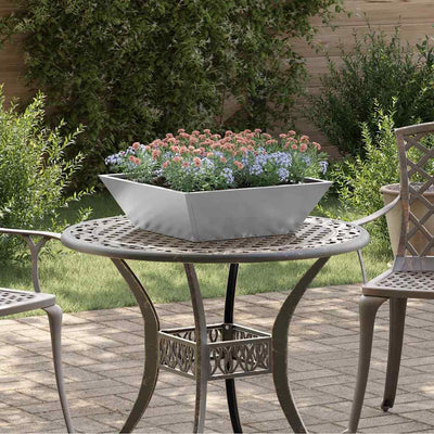Vidaxl pot de fleur de jardin 5 pcs argent 50 x 50 x 15 cm acier galvanisé