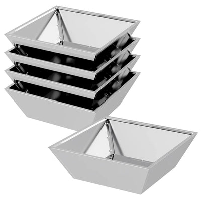 Vidaxl pot de fleur de jardin 5 pcs argent 50 x 50 x 15 cm acier galvanisé