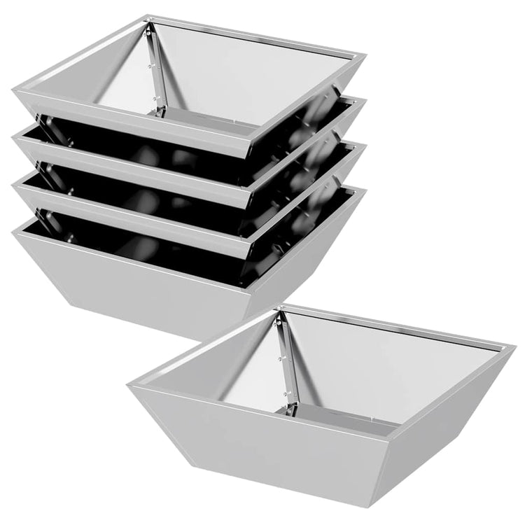 Vidaxl pot de fleur de jardin 5 pcs argent 50 x 50 x 15 cm acier galvanisé