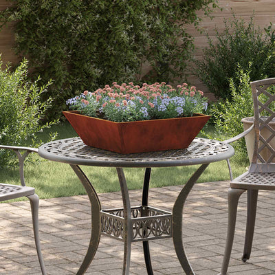 Vidaxl pot de fleur de jardin rouillé 50 x 50 x 15 cm acier corten