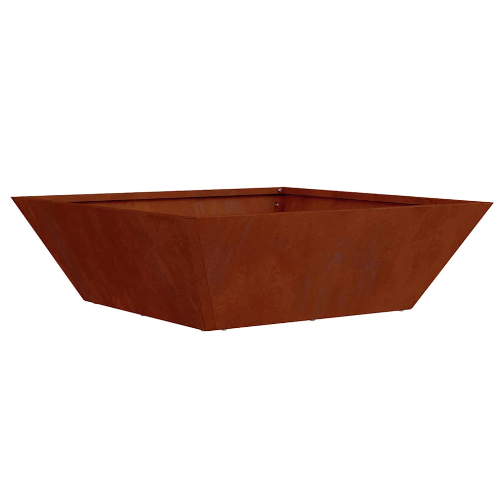 Vidaxl pot de fleur de jardin rouillé 50 x 50 x 15 cm acier corten