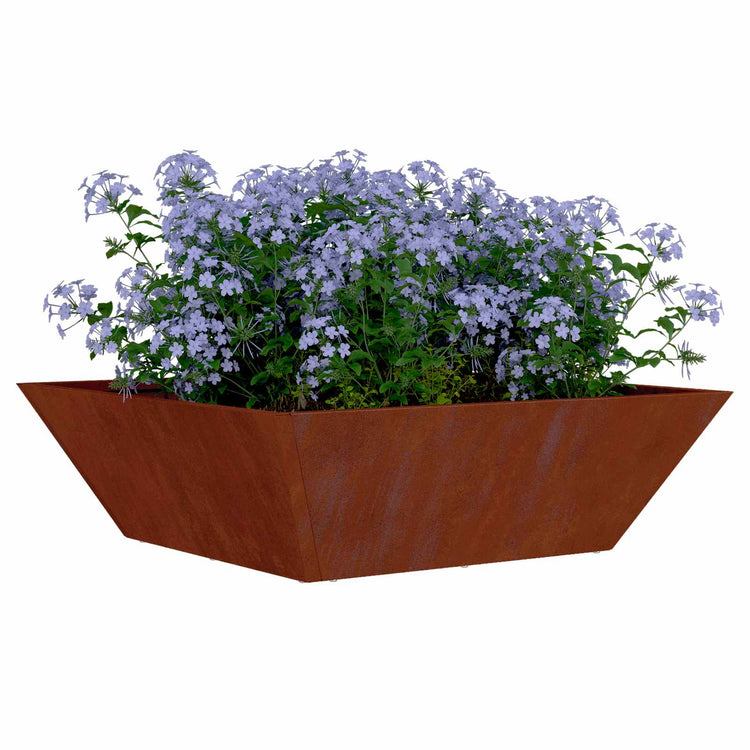 Vidaxl pot de fleur de jardin rouillé 50 x 50 x 15 cm acier corten