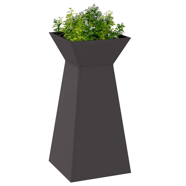 VidaXL jardinière pilier 2 pcs noir 35 x 35 x 73 cm