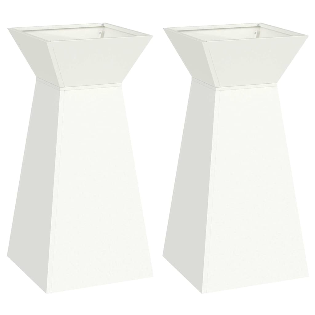 VidaXL jardinière pilier 2 pcs blanc 35 x 35 x 73 cm