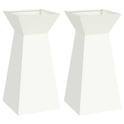 VidaXL jardinière pilier 2 pcs blanc 35 x 35 x 73 cm
