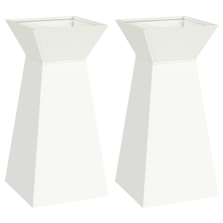 VidaXL jardinière pilier 2 pcs blanc 35 x 35 x 73 cm