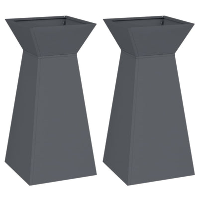 Vidaxxl jardinière pilier 2 pcs anthracite 35 x 35 x 73 cm