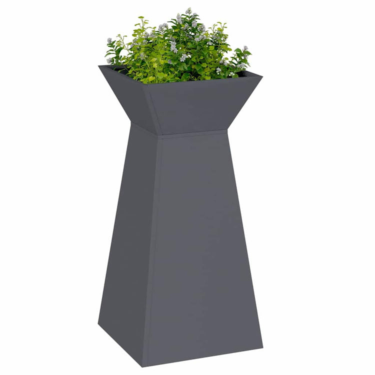 Vidaxxl jardinière pilier 2 pcs anthracite 35 x 35 x 73 cm