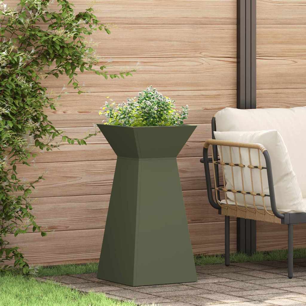 VidaXL jardinière pilier vert olive 35 x 35 x 73 cm