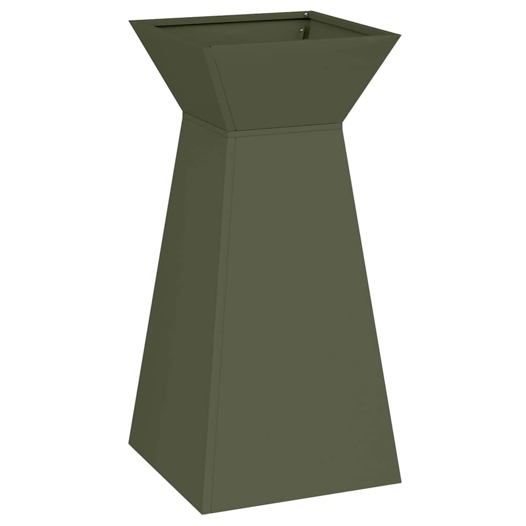 VidaXL jardinière pilier vert olive 35 x 35 x 73 cm
