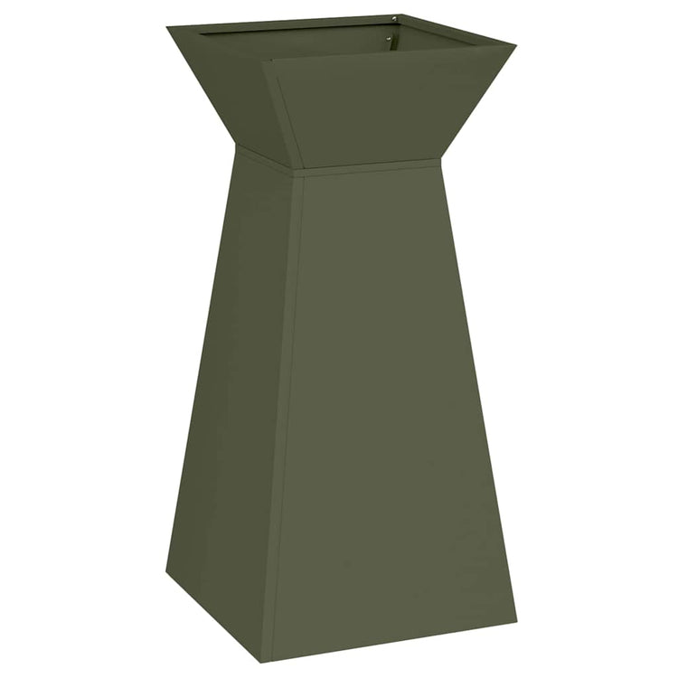 VidaXL jardinière pilier vert olive 35 x 35 x 73 cm