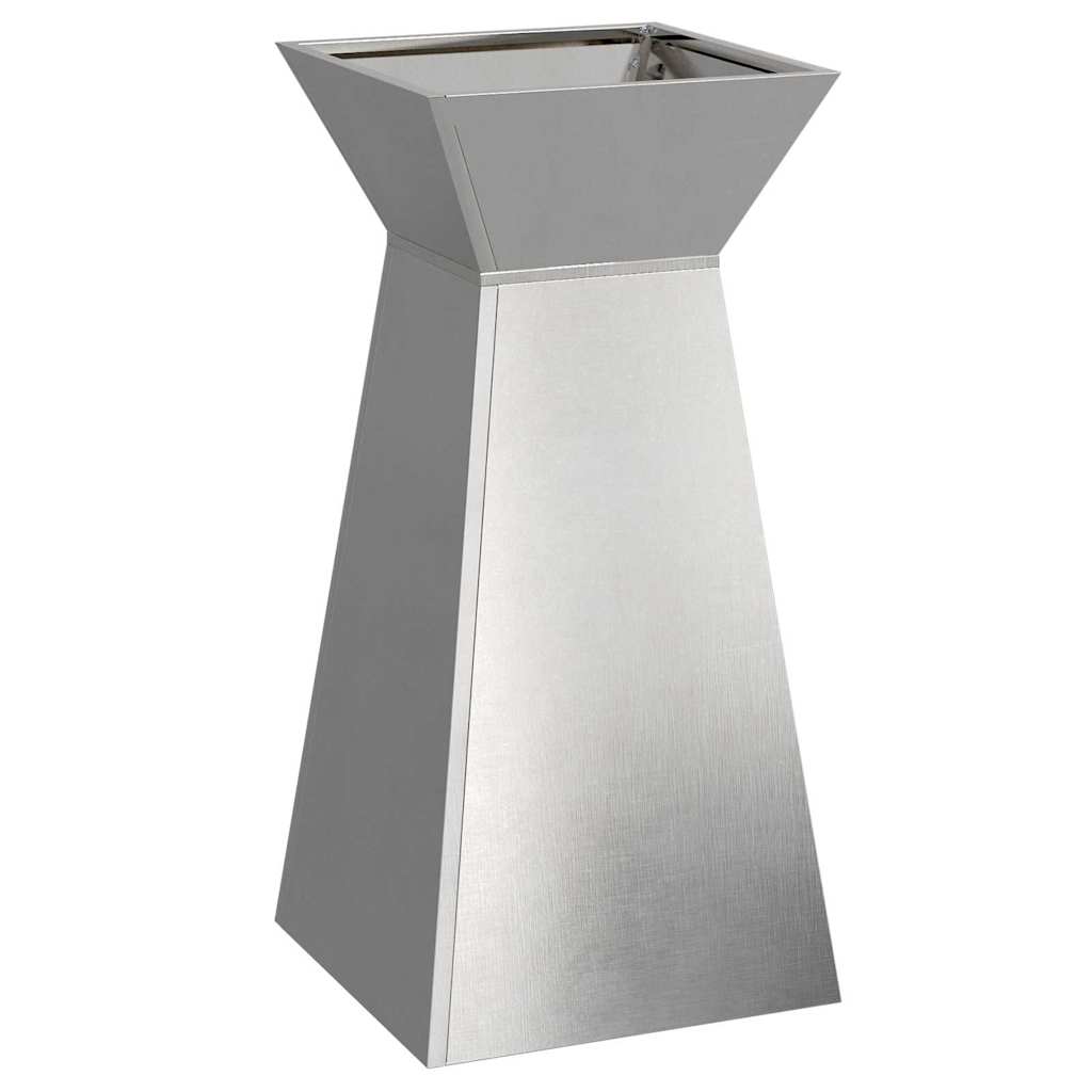 VidaXL jardinière pilier argent 35 x 35 x 73 cm acier inoxydable