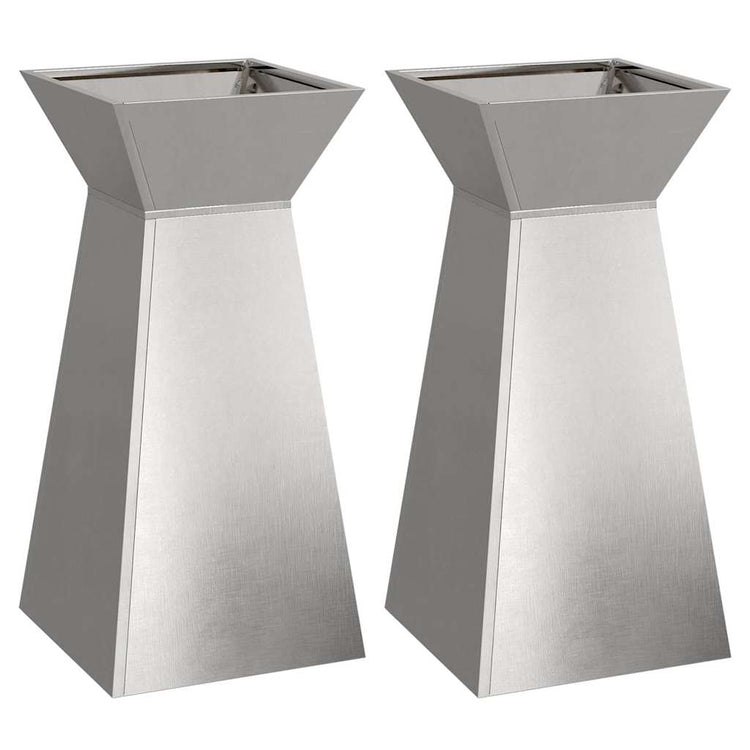 VidaXL jardinière pilier 2 pcs argent 35 x 35 x 73 cm