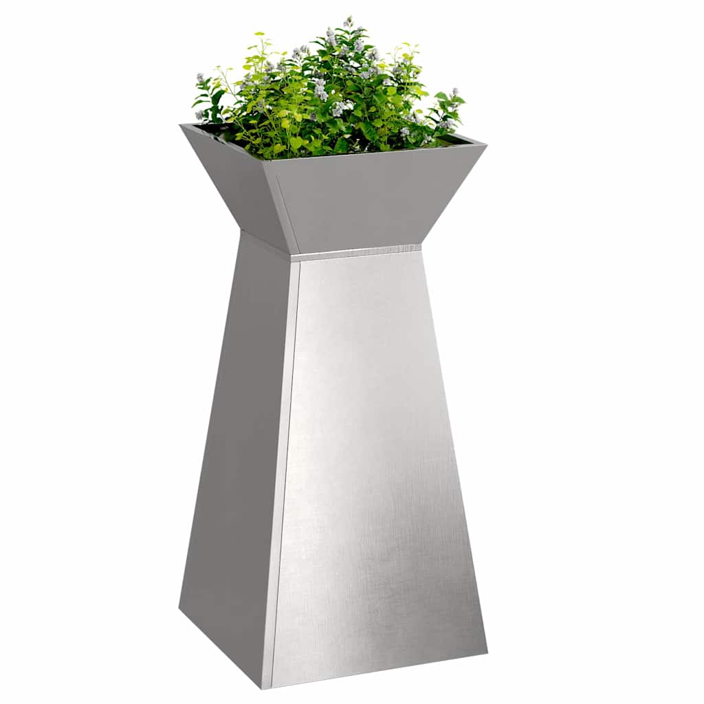 VidaXL jardinière pilier 2 pcs argent 35 x 35 x 73 cm