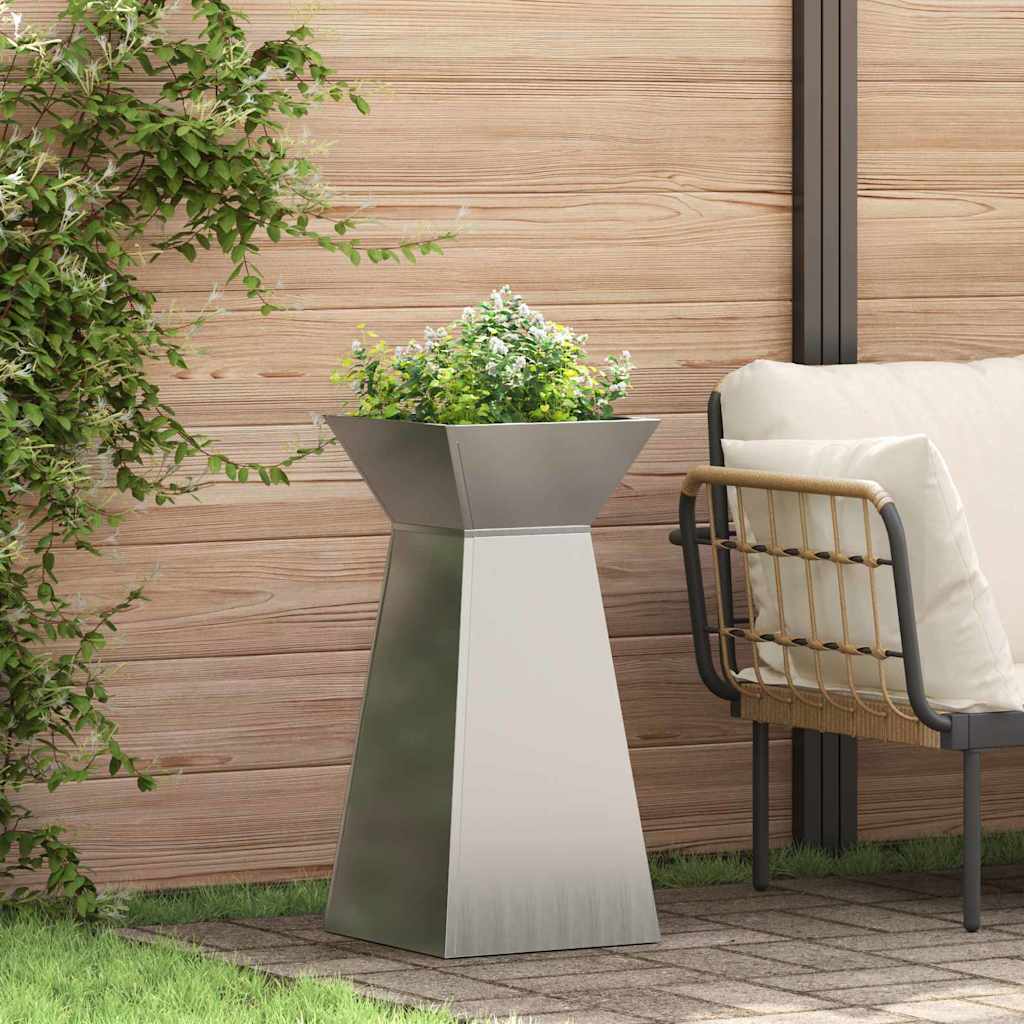 VidaXL jardinière pilier 2 pcs argent 35 x 35 x 73 cm