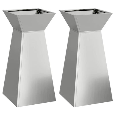VidaXL jardinière pilier 2 pcs argent 35 x 35 x 73 cm