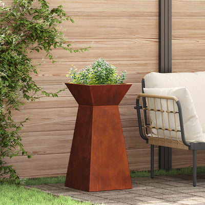 VidaXL jardinière pilier argent 35 x 35 x 73 cm acier corten