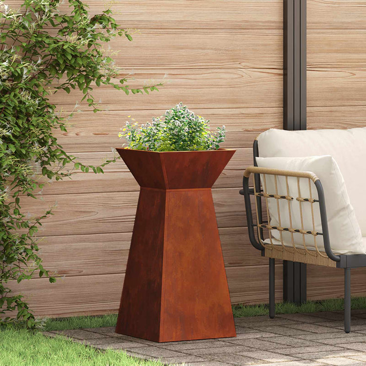 VidaXL jardinière pilier argent 35 x 35 x 73 cm acier corten