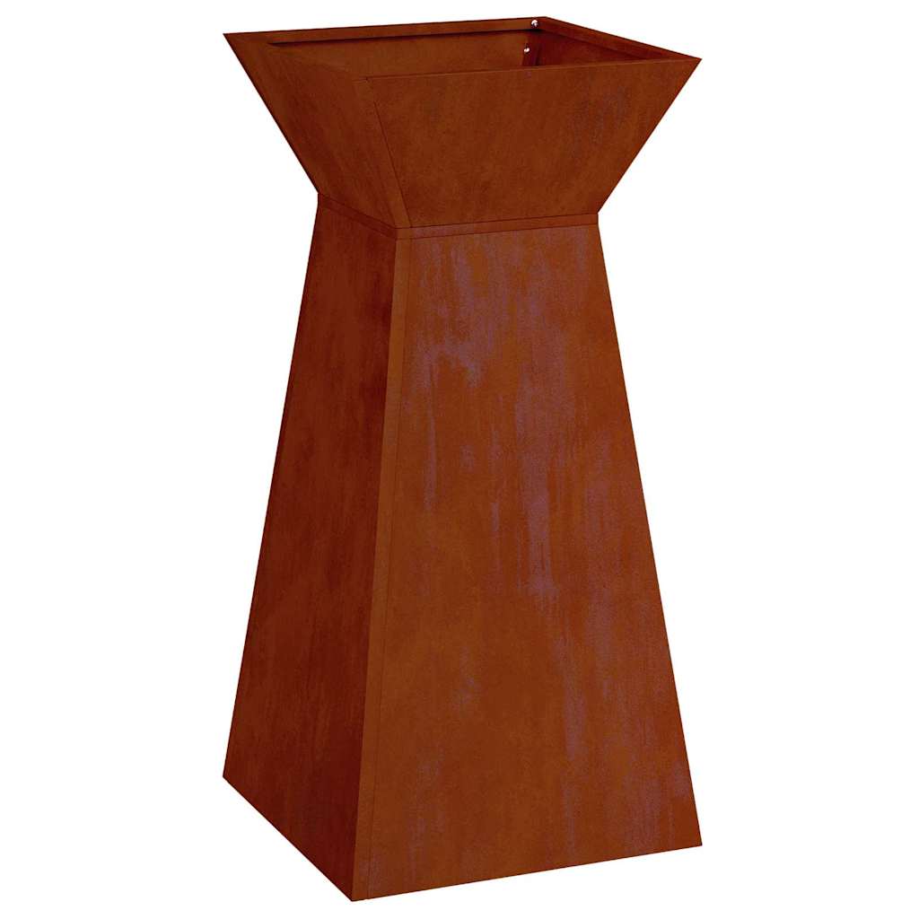 VidaXL jardinière pilier argent 35 x 35 x 73 cm acier corten