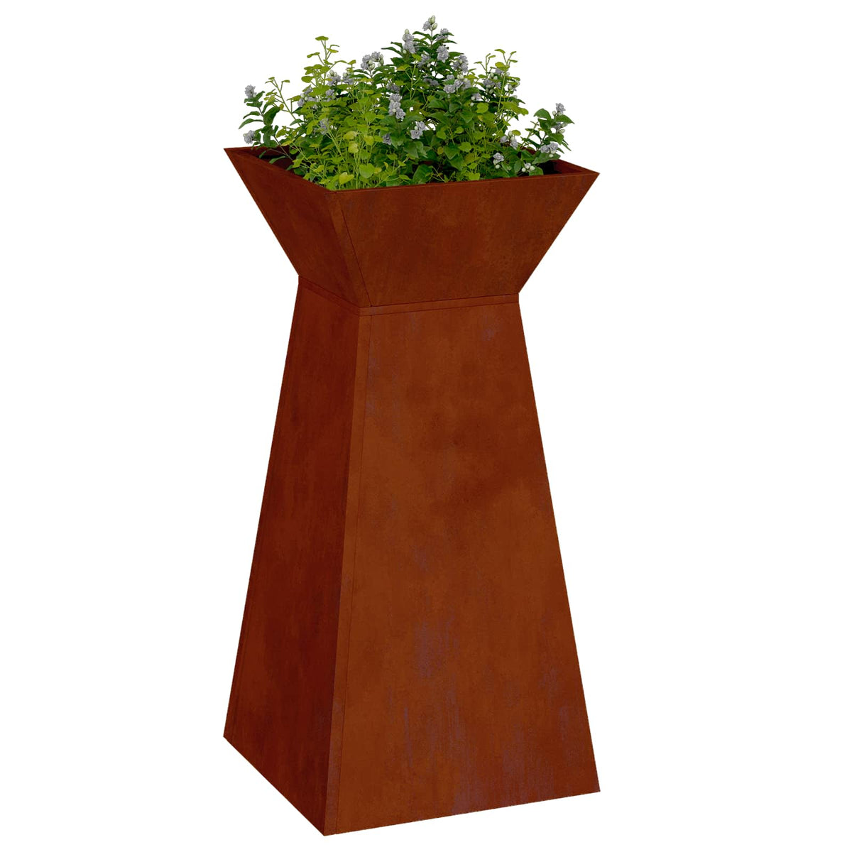 VidaXL jardinière pilier argent 35 x 35 x 73 cm acier corten