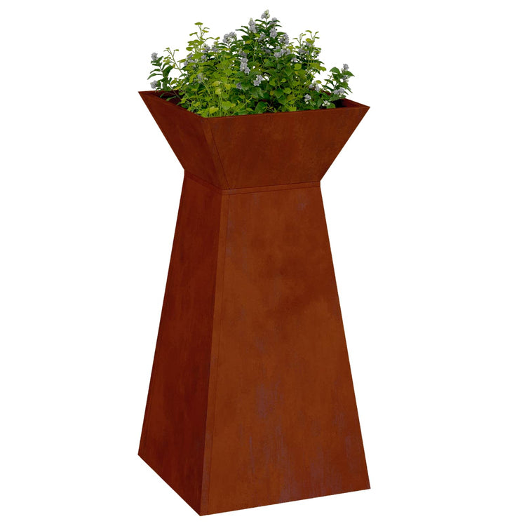 VidaXL jardinière pilier argent 35 x 35 x 73 cm acier corten