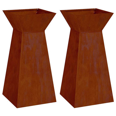 VidaXL jardinière pilier 2 pcs argent 35 x 35 x 73 cm