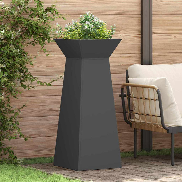 VidaXL jardinière pilier 2 pcs noir 40 x 40 x 100 cm