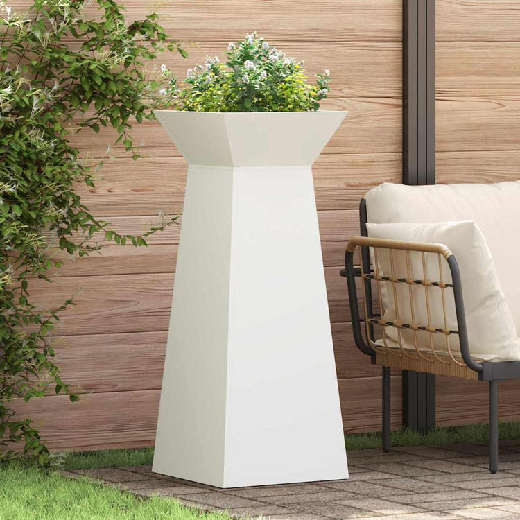 VidaXL jardinière pilier 2 pcs blanc 40 x 40 x 100 cm