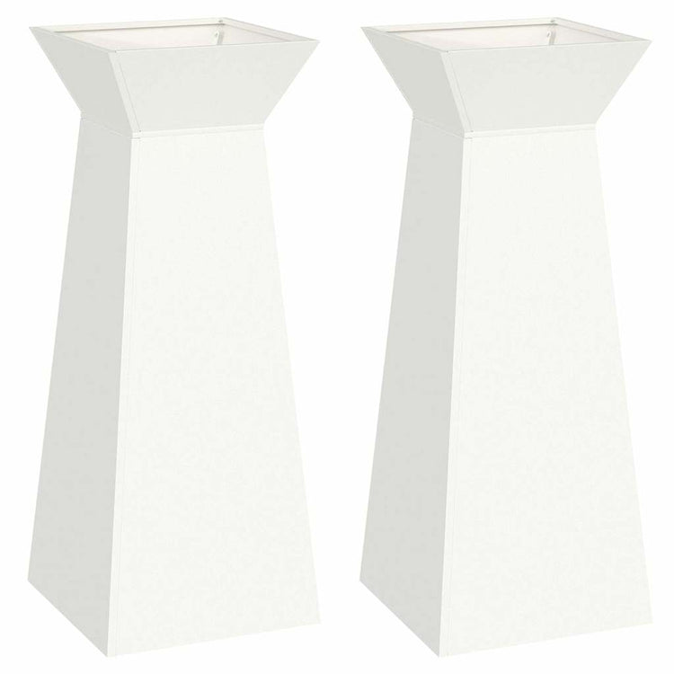 VidaXL jardinière pilier 2 pcs blanc 40 x 40 x 100 cm