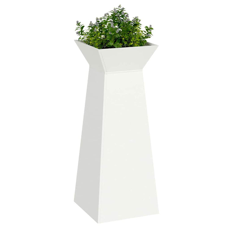 VidaXL jardinière pilier 2 pcs blanc 40 x 40 x 100 cm