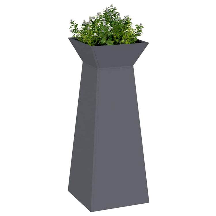 Vidaxxl jardinière pilier 2 pcs anthracite 40 x 40 x 100 cm